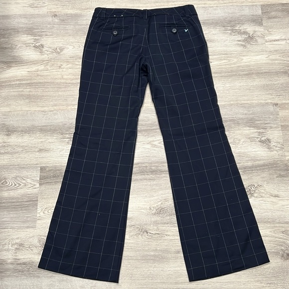 American Eagle Women's Navy Blue and White Checkered Dress Pants - Picture 2 of 5